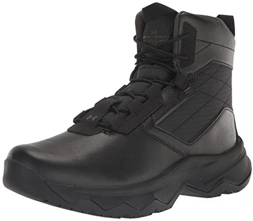 Under Armour Stellar G2 - Stivale da uomo con lacci e zip laterale, 15,2 cm, stile militare e tattico, (001) Nero/Nero/Grigio Pitch, 9.5 US