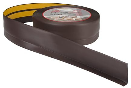 ProfiPVC Weichsockelleiste - Abschlussleiste aus PVC 50x20mm 15 Meter, selbstklebende Bodenleiste, flexible Knickleiste, auch für Küche und Badezimmer, Premium Weich Sockelleiste, Dunkelbraun