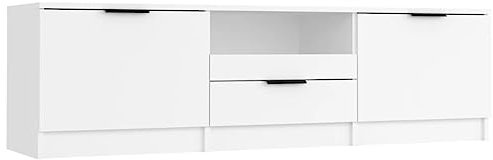 vidaXL Mueble para TV Aparador Armario Estante Soporte Mobiliario Salón Sala de Estar Dormitorio Madera Contrachapada Blanco 140x35x40 cm