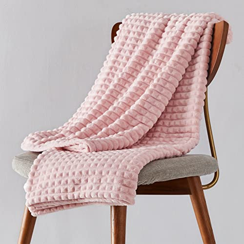 LANMOU Flanelle Couverture, Plaid Polaire Couverture Lestée, Couverture en Flanelle Douce et Confortable Couverture Lestée Adulte Plaid Canape (Rose,127 * 152cm)