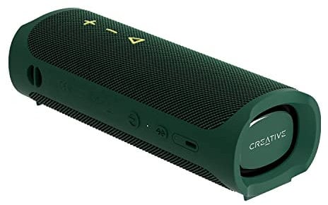 CREATIVE MUVO Go Portable Waterproof Bluetooth 5.3 Speaker with Up to 18 Hours of Battery Life, IPX7 Waterproof, and Powerful Bass Performance, Wireless Stereo Link (Green)