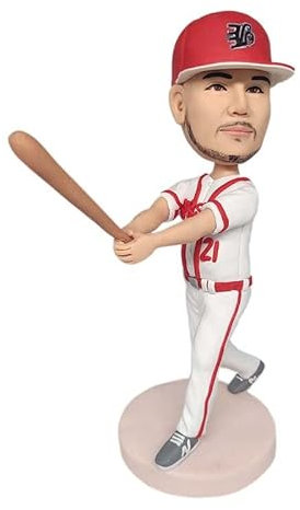 Custom Man Playing Baseball Wackelkopf, Einzigartige Figur Benutzerdefinierte Wackelköpfe Figuren Personalisierte Puppe Handgemachte Geburtstagsgeschenke für Mann