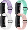 4 Stück dehnbares Armband, kompatibel mit Fitbit Charge 4 Bändern, Nylon-Ersatzbänder, elastisches Charge 3 Armbänder für Damen und Herren