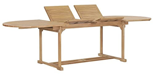 ZHOUMIN Ausziehbarer Gartentisch, Gartentisch, Terrassentisch, Esstisch Garten, Gartenesstische, Gartenmöbel, Außentisch, 180-280x100x75 cm Massivholz Teak