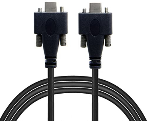 CY Cable USB-C USB 3.1 Type-C Dual M2 Screws Locking to Locking USB-C 10Gbps Data Cable Panel Mount Type