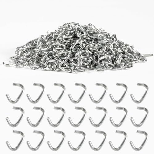 Sukh Galvanized Hog Rings - 650PCS, 3/8 Hog Nose Clips, Heavy Duty, Auto Upholstery, Fencing, Sausage Casing, Furniture, Bagging, Railing Cords, Animal Pet Cages