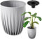 Konzept 11 Pot de fleurs haut de 30 cm de diamètre, grand pot pour extérieur, balcon, cache-pot avec insert, gris, pot de palmier