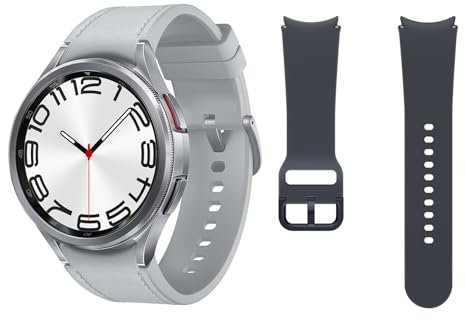 Samsung Galaxy Watch6 Classic 4G LTE, 47 mm + Correa de recambio - Smartwatch, Control de Salud, Seguimiento Deportivo, Batería de Carga Rápida, Plateado (Versión Española)