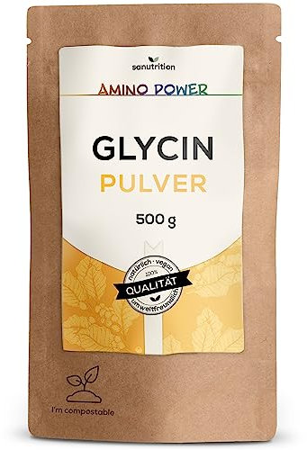 Glycin Pulver | 500 g Beutel | 100% reine Aminosäure | hochwertige kollagene, eiweiß-bildende Aminosäure | vegan | laborgeprüft | Qualität aus Österreich