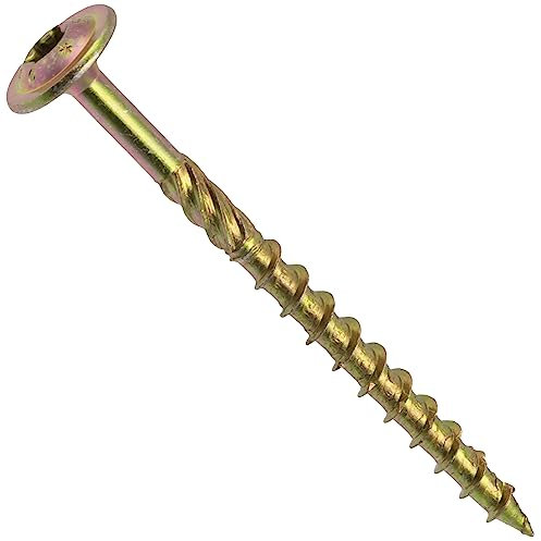 AERZETIX - C67492 - Lot de 50 Vis à bois Ø6x80mm à tête large bombée - à empreinte étoile Т30 - en acier zingué - menuiserie, contreplaqués, agglomérés, mélaminés