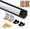 Angdarun Profilé LED Aluminium 6×1M, 45 Degrés en Forme de V pour Bande LED avec Embouts et Cache Blanc - Rail d'Angle