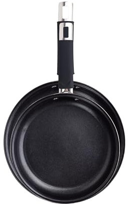 BERGNER Mitra - Juego de Sartenes 2 Piezas (20 y 24 cm) - Mangos Huecos con Fundas de Silicona - Recubrimiento Antiadherente de 4 Capas - Fácil de Lavar - Apto para Todas las Cocinas, Negro