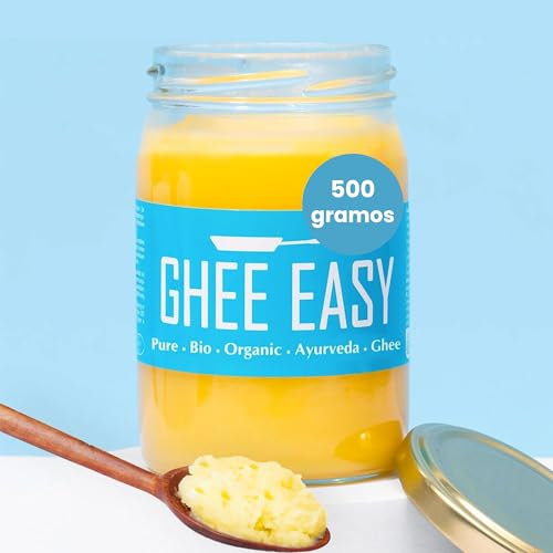 Ghee Easy 500g Bio Ghee - Hochreines Authentisches Ayurveda Ghee, Ohne Zusatzstoffe - Zertifiziert Organisch & Biologisch - Frei von Laktose und Gluten - 100% Europäisch