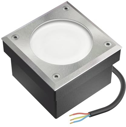 ledscom.de 1x LED Pflasterstein NEOLUM für außen, IP67, eckig, 10 x10cm, inkl. GX53 Leuchtmittel, 56lm, weiß
