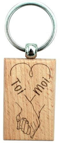 Ernestine - Porte-clés amour couple - cadeau saint valentin - cadeau couple homme femme - porte-clefs personnalisé amour - cadeaux amoureux - cadeau mari femme - porte-clés couples coeur amour
