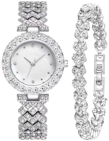 CIVO Damen Uhr Silber Analog: Mode Kleid Designer Armbanduhr - Business Wasserdicht Set für Frauen Mädchen Geschenk