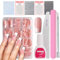 French False Nails Kit, 240Pcs Press On Nails with Glue Stickers, Acrylic Fake Nails 12 Sizes Stick On Nails For Women French Tip Gift for Women Girls (Long Square)
