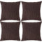 Ci & Ci 4er Set Boho Deko Kissenbezug 40x40 cm, Tiefbraun Kissen Sofakissen Dekokissen Zierkissen, Flauschig Kissenbezüge Kissenhülle für Sofa Couch