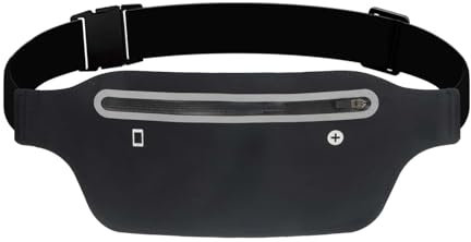 YITORMAN Slim Running Belt,Running Waist Packs,Running Band for iPhone,Waist Bag for Workout Jogging,Walking,Travel Money Belt Running Gift Gear Accessories (Black)