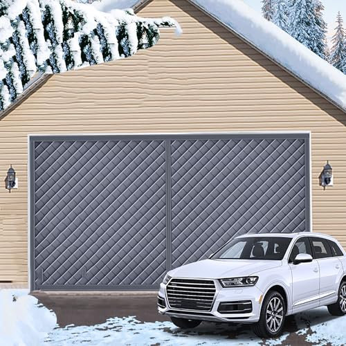 ytdzinoi Rideau de porte magnétique à isolation thermique amélioré, écran de porte de garage pour l'hiver, kit d'isolation de porte de garage plus épais en tissu Oxford épais pour porte, 4,8 x 2,1 m,