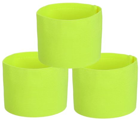 PATIKIL Fußball Kapitänsbinde, 3 Stück Kapitänsarmbänder für Fußball Elastische Kapitänsbinde Sport Kapitänsarmbänder für Jugendliche Erwachsene Fußballteamtraining Fluoreszierendes Gelb