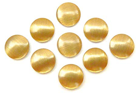 100 Stück Hotfix Metall-Nieten, Rund, Nailheads zum Aufbügeln, koreanische Premium-Qualität (Gold matt, 7 mm)