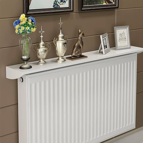 AHDFY Etagere Radiateur Moderne Anti-Fumée et Anti Poussière pour, Alliage D'Aluminium Cache Radiateur, Blanc Tablette Radiateur pour Rangement et la Décoration,20cm