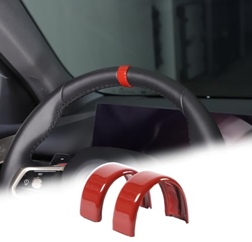 DIYUCAR Auto-Lenkrad-Markierungsleiste, kompatibel mit 5er-Serie G60 2024 2025, Auto-Lenkrad-Rückkehrmarkierungs-Aufkleber, Innenzubehör, Rot