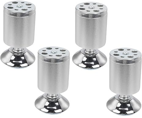 POPETPOP 4 Pièces Pieds de Meubles LED LEDs Commode Vintage armoires meublo Niveleux de Meubles Pieds d'armoire Pied reglable pour Meuble canapés Alliage d'aluminium Silver