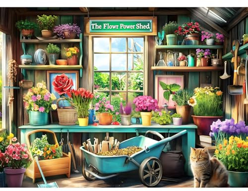 300 Teile Puzzles für Erwachsene, Pflanzenpuzzles 300 Teile für Erwachsene, Kinder, Senioren, Katzen-Puzzle-Spiele, Premium-Papp-Puzzle, Familienaktivität, Nachtgeschenk, Spielzeug, 52,1 x 38,1 cm