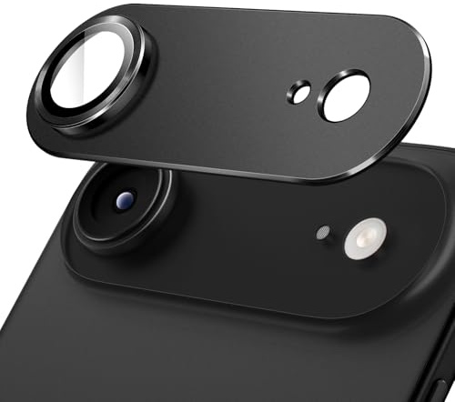 JETech Camera Lens Protector for iPhone Air, Full Coverage 9H Tempered Glass Ring Cover, Matte Metal Plate, Case Friendly, 6.5-Inch Display, 1-Pack (Black)