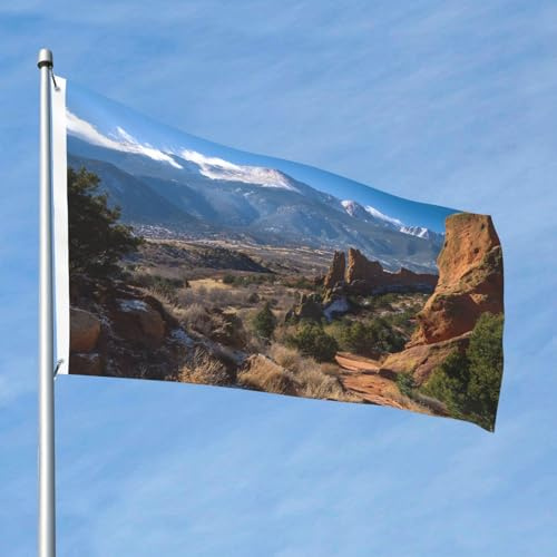 Flagge, doppelseitig, für den Außenbereich, 60 x 90 cm, großes Urlaubsbanner mit 2 Messingösen, Hecht, Peak, Colorado, Hofflagge, ganzjährig, Willkommensgartenflaggen für Hof, Rasen