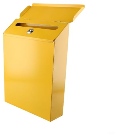 CNANRNANC Boîte aux lettres murale élégante avec serrure de sécurité pour la maison, le bureau ou la communauté avec design rustique en fer et 2 clés (jaune)