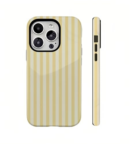 Emlivi Handyhülle Magnetische für iPhone Xr Hülle,Aesthetic Gestreifte Sommer Muster Handyhülle 2 in 1 Striped Motiv Magnet Case Zweischichtige Stoßfest Bumper Cover für iPhone Xr,Gelb
