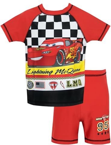 Disney Cars Boys Lightning McQueen Two Piece Swim Set, Multicoloured, 3-4 Years