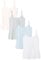 Amazon Essentials Women's Slim-Fit Camisole, Pack of 4, Light Blue/Light Grey Heather/Pale Pink/White, XL