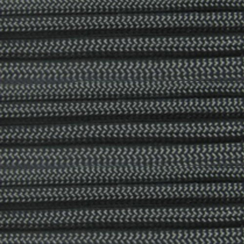 Paracord Planet Einfarbiges Paracord mit 7 Strängen, Typ III, Nylonschnur für Innen- und Außenaufgaben, Anthrazitgrau (76 m)