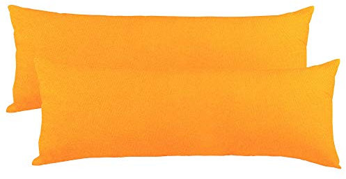 CelinaTex BeNature Kissenbezug Doppelpack 40 x 200 cm XXL orange Baumwolle Seitenschläferkissen Bezug Jersey