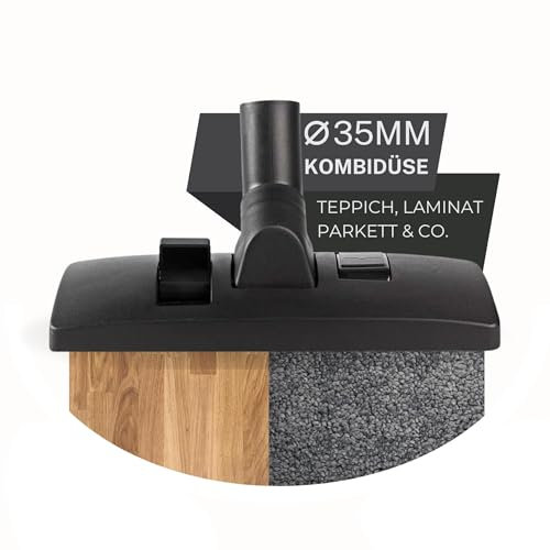 Maxorado 35mm Staubsaugerdüse Kombidüse Bodendüse Staubsauger Düse 35 mm zb für kompatibel mit Bosch Siemens AEG Quigg Kärcher Fakir EIO Samsung Panasonic Clatronic Staubsaugerbürste Bürste