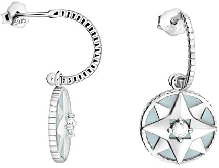 SOFIA MILANI - Damen Ohrringe 925 Silber - mit Zirkonia Steinen - Perlmutt Optik - Stern Creolen - 20660