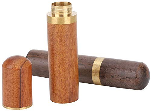 Sheens Tubo de Almacenamiento de Agujas de Coser a Mano de 2 Piezas, Contenedor para Artesanía de Cuero (Ébano + Palisandro)
