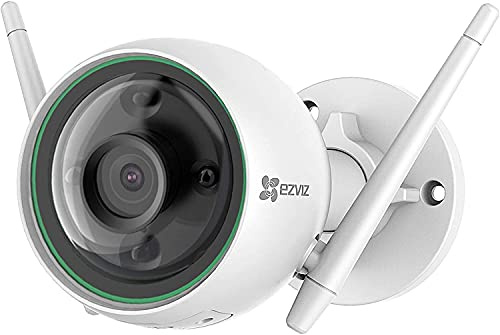 EZVIZ Outdoor Smart Security Camera 1080P AI-Powered Person Detection Color Night Vision H.265, IP67 Waterproof, Customizable Detection Zones, 2.4GHz WiFi Supports MicroSD Card up to 256GB(C3N)