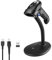 NetumScan Lettore di codici a barre 2D wireless Lettore di codici a barre automatico con supporto regolabile a mani libere (QR PDF417, GS1 Data Matrix) per PC Computer NSL8S