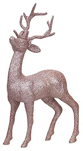 Rentier Ornament glitzernde Rose Gold stehender Stolz Hirsch Statue Weihnachtsdeko