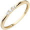 Jobo Damen-Ring aus 333 Gold mit 3 Zirkonia Größe 60