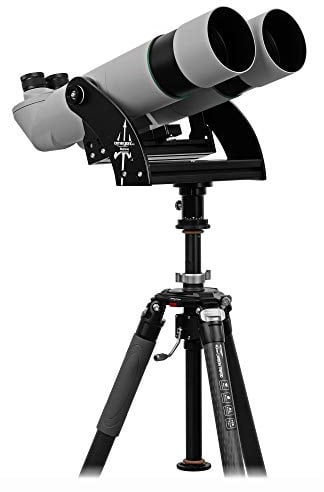 Omegon Fernglas Brightsky 30x100 45° inklusive Gabelmontierung Neptune mit Mittelsäule und Stativ