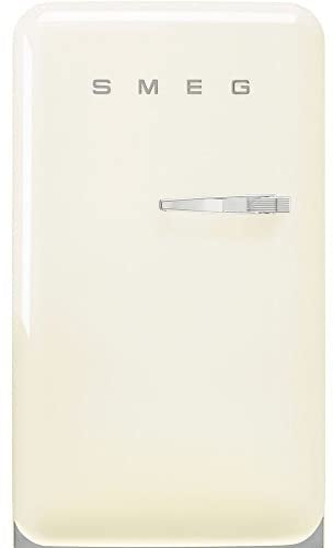 Smeg Refrigerator FAB10HLCR5, 135L, Cream, Glossy, 50s Design, LED Lighting, Left Hinge, External Chrome Handle