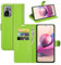 Fertuo Coque pour POCO M5s / Xiaomi Redmi Note 10S / Note 10 4G, Antichoc Portefeuille Étui Housse en Cuir à Rabat Flip Cover Case avec Porte Carte, Béquille, Boucle Magnétique pour POCO M5s, Vert