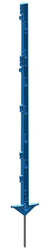 Kerbl Kunststoffpfahl Expert (Farbe blau, mit Doppeltritt, 5er Bund, Gesamthöhe 105 cm, mit Bodennagel, aus verzinktem Metall, Weidezubehör) 443423