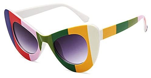 WQZYY&ASDCD Sonnenbrille Herren Damen Frauen Cat Eye Brillen Mode Frau Frau Vintage Oversized-Multi